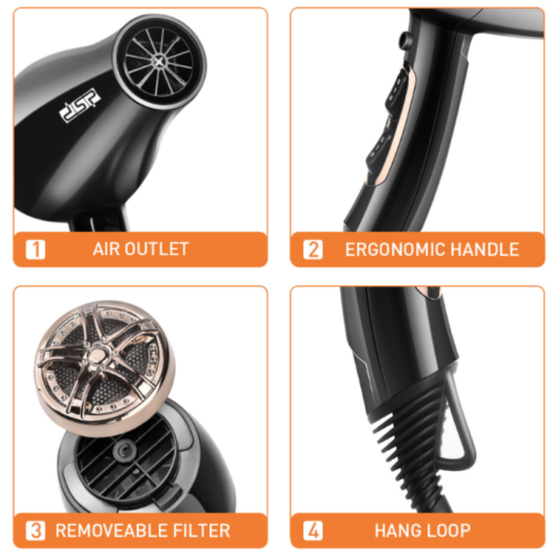 DSP HAIR DRYER IONIC TECHNOLOGY 1600W-2000W سشوار بتقنية الايونات DSP HAIR DRYER IONIC TECHNOLOGY 1600W-2000W سشوار بتقنية الايونات